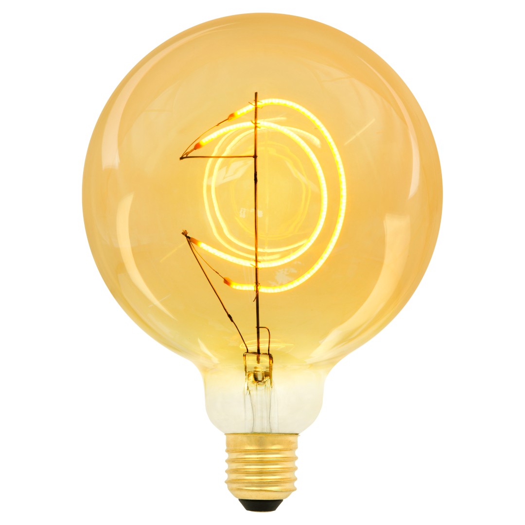LED-SF02-5W/SOHO/E27/CW GOLDEN GLS77GO Лампа светодиодная SOHO. Золотистая колба. Филамент в форме м